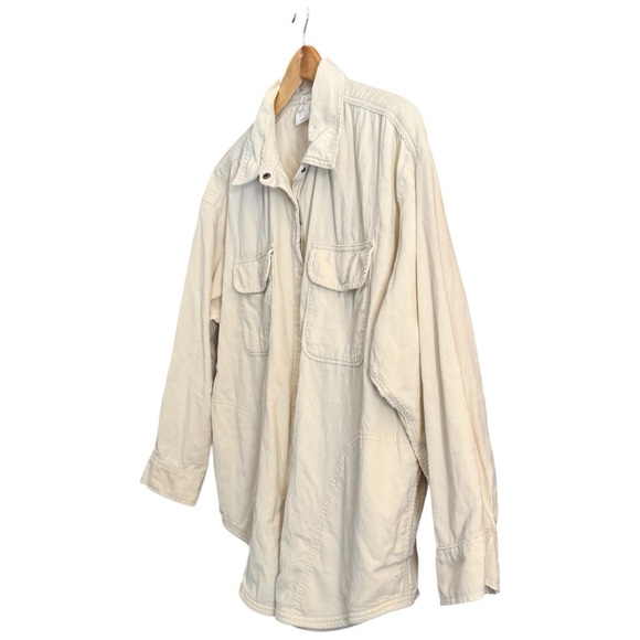 Offline by Aerie Me-Day Oversized Button Down Shirt Jacket in Cream - Size L - Picture 4 of 10